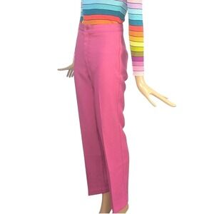 Vintage Hot Pink 70's Cigarette Pants High Waist Straight Leg Trousers Hot pants